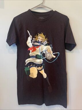 Anime Graphic Black T-Shirt himiko toga size small